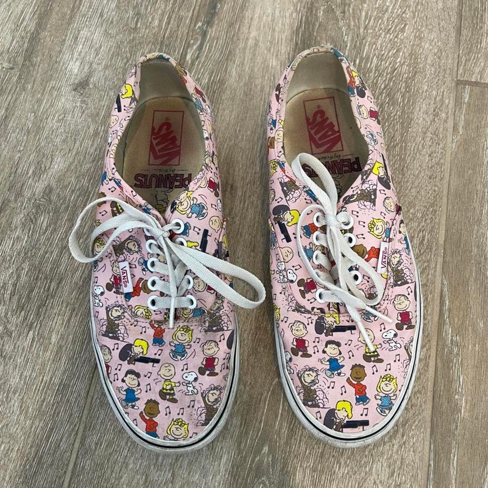 Vans x Peanuts Dance Party Pink Authentic Sneakers — Women's Size 8 - Picture 4 of 6